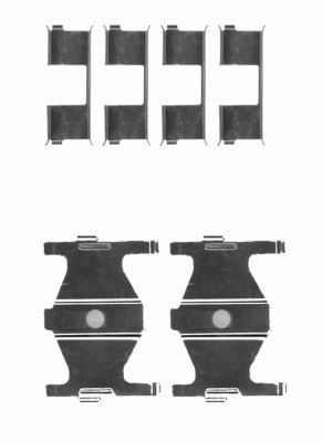 HELLA PAGID priedų komplektas, diskinių stabdžių trinkelės 8DZ 355 204-191